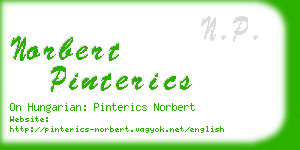 norbert pinterics business card